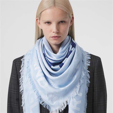 burberry silk scarf blue